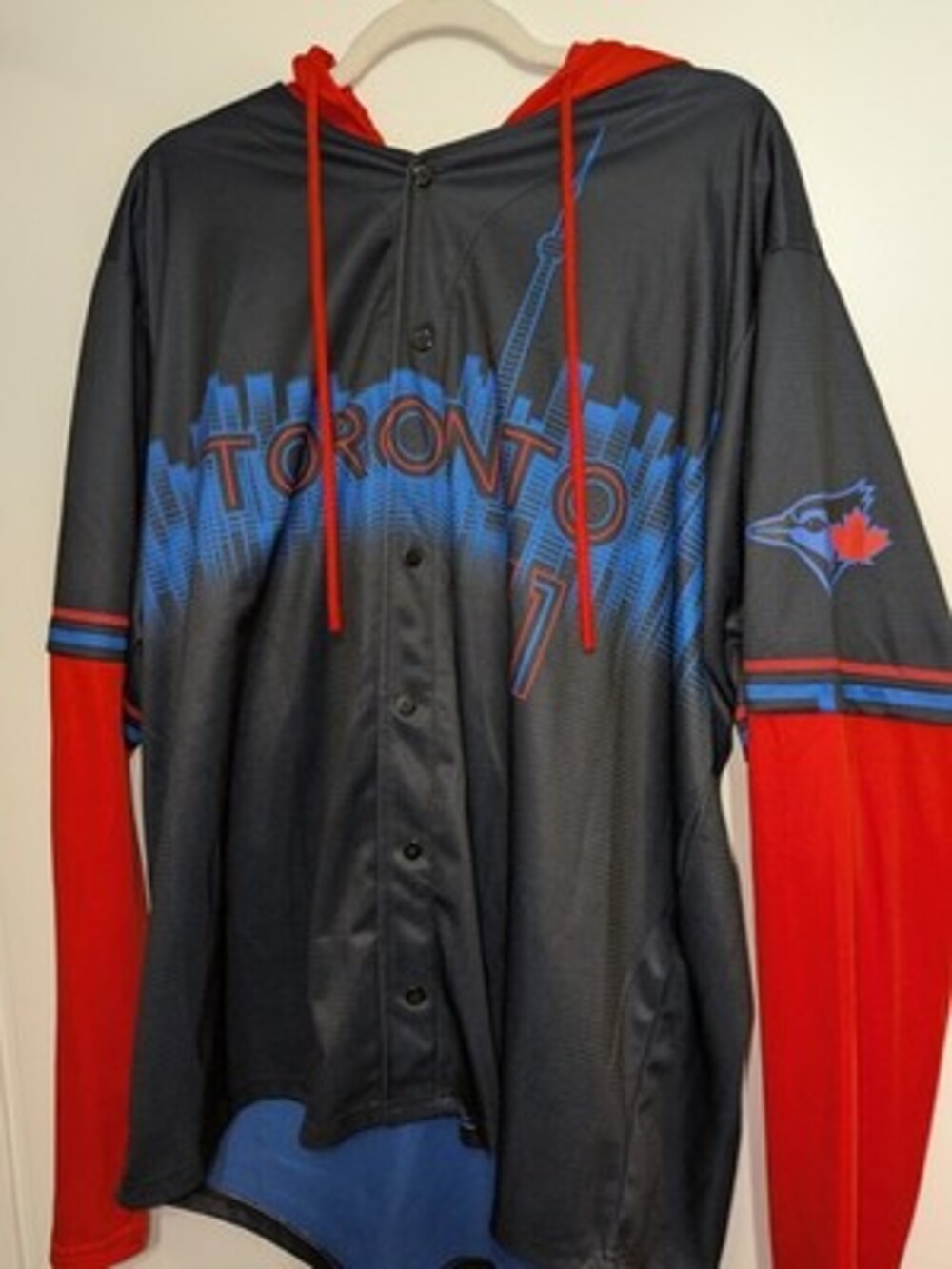 Toronto Blue Jays 2025 Bo Bichette City Connect Layered Jersey Hoodie XL FREESHP